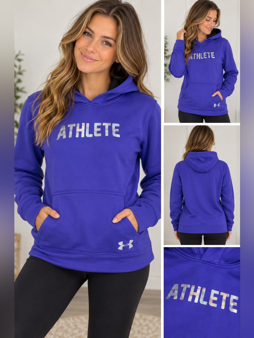 Under Armour girls XL Purple athlete hoodie #26